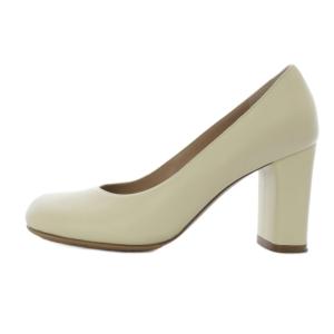 ミレーナ パンプス ハイヒール スクエアトゥ レザー 35 アイボリー /YO22