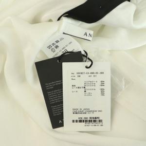 ANAYI クレープ ノーカラーレース ブラウス 長袖 比翼ボタン 38 ホワイト /MY OS