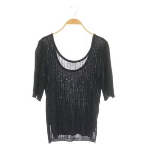 25AW リブニットトップ トップス プルオーバー 36 ブラック /DF OS