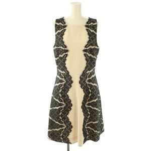 レース ノースリーブ ワンピース 6 アイボリー ブラック /ES OS