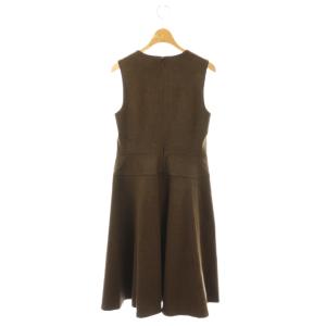 LAUREN RALPH LAUREN ベルトデザイン ノースリーブ ワンピース ロング 4 ブラウン /HK OS