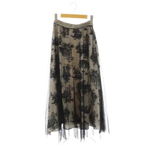 AVA DOT TULLE LAYERED SKIRT スカート フレア ロング S ブラック /HK