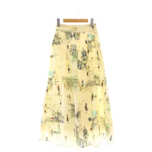 MEDI MALAGA PLENTIFUL FLARED SKIRT スカート フレア 総柄 S アイボリー