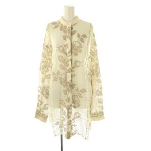 MEDI CROSS SHIRT シャツ 前開き 刺繍 F アイボリー ベージュ /CX OS