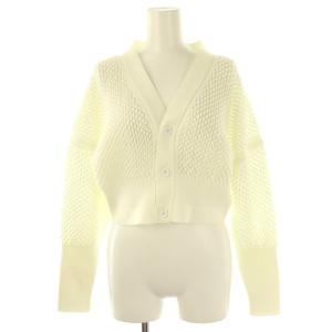 LATTICE CROPPED CARDIGAN F オフホワイト