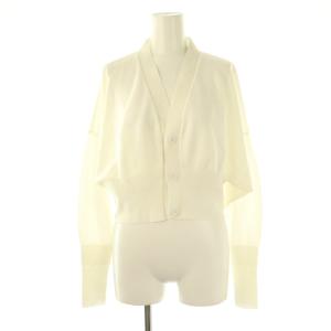 25SS GARTER CROPPED CARDIGAN F ホワイト