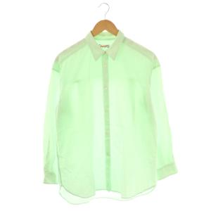 24SS SOMELOS ツイルルーズシャツ 長袖 ライトグリーン /HK OS