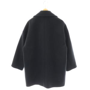 UNITED ARROWS メルトンPコート ウール ロング 黒 ブラック /AT OS