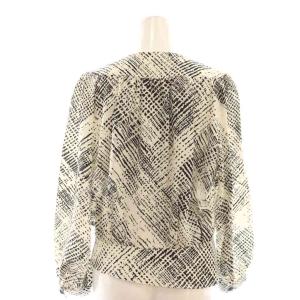 jun ashida 総柄シルクセットアップ 上下 ブラウス スカート 9 白 ホワイト 黒 ブラック /AT OS