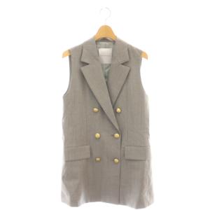 金釦ウールラペルドジレ ベスト ダブル 36 グレー /AT OS