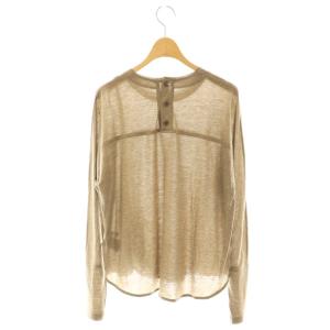 MORABITO ボールチェーン装飾バックヘンリーカットソー 長袖 38 茶 ブラウン /AT OS