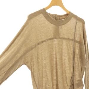 MORABITO ボールチェーン装飾バックヘンリーカットソー 長袖 38 茶 ブラウン /AT OS