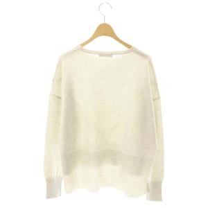 MORABITO プルミエ PREMIER Vステッチデザインニット カットソー ウール 38 ライトグレー /DO OS