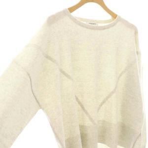 MORABITO プルミエ PREMIER Vステッチデザインニット カットソー ウール 38 ライトグレー /DO OS