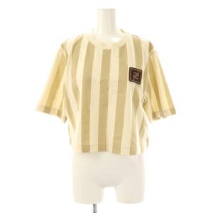 24SS ペカン コットン Tシャツ ストライプ M ベージュ系 FS9662