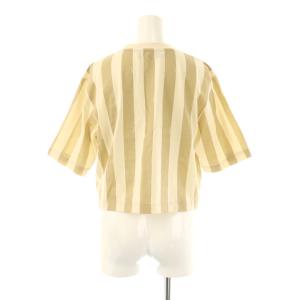 FENDI 24SS ペカン コットン Tシャツ ストライプ M ベージュ系 FS9662