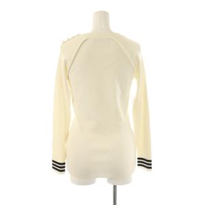 BORDERS at BALCONY SINGLE PEARL TOP ニット カットソー 長袖 36 白 ホワイト /AT OS