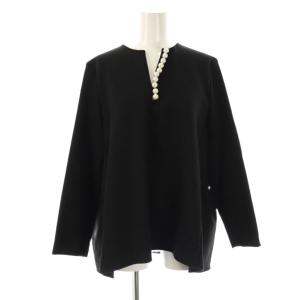 フェイクパール バックティアードブラウス 38 ブラック