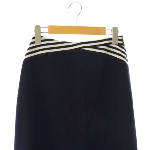 BORDERS at BALCONY FLARE SKIRT スカート フレア ロング 36 ネイビー /HK OS