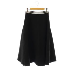ウエストボーダー サーキュラースカート フレア ロング 36 ブラック /DF OS