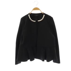 パール ペプラムジャケット 38 ブラック