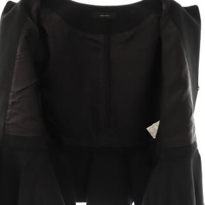 YOKO CHAN YOKOCHAN パール ペプラムジャケット 38 ブラック