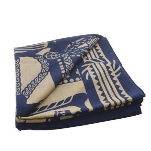 HERMES カレジェアン Fantaisied Etriers 鐙の幻想 ストール ネイビー