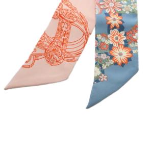 HERMES 25SS ブリッド・ドゥ・ガラ・アン・フルール&アイライナー ツイリー シルク 花柄 ライトブルー