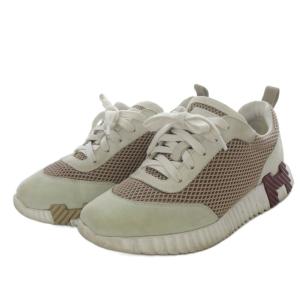 HERMES バウンシングスニーカー 38 ベージュ ライトグレー