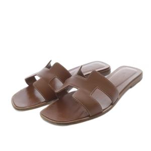 オラン サンダル レザー 37.5 ブラウン PE021056Z