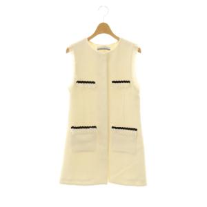 24SS TWEED GILET 36 オフホワイト