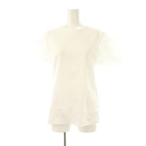 フラワージャガードパフスリーブTシャツ カットソー 36 オフホワイト /DO OS