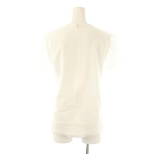 BORDERS at BALCONY フラワージャガードパフスリーブTシャツ カットソー 36 オフホワイト /DO OS