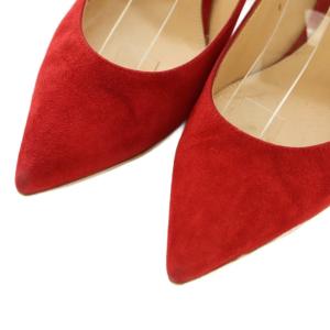 Gianvito Rossi パンプス ポインテッドトゥ スエード ストラップ 37 24.0cm レッド 赤 20095 /MI OS