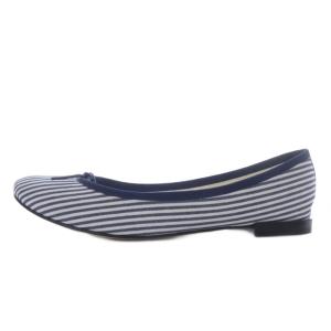 Repetto Cendrillon バレエフラット シューズ ストライプ パンプス フラット リボンモチーフ キャンバス