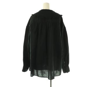 Shinzone オーガニックコットンガーゼブラウス 長袖 前開き FO 黒 25SMSBL19 /NR OS