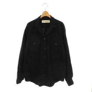 オープンカラーシャツ 長袖 36 ブラック /HK OS