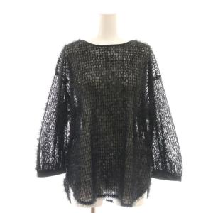 フェザーチュールトップス カットソー 1 黒 ブラック /DF OS