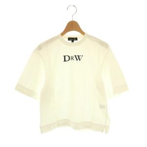 プリントエンブレムTEE Tシャツ カットソー 五分袖 ロゴ 1 白 ホワイト /AT OS
