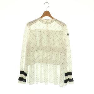 DOTS BLOUSE ブラウス プルオーバー シアー 36 白 黒 /CX OS