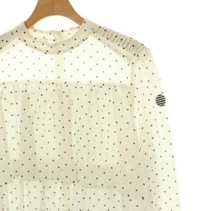 BORDERS at BALCONY DOTS BLOUSE ブラウス プルオーバー シアー 36 白 黒 /CX OS