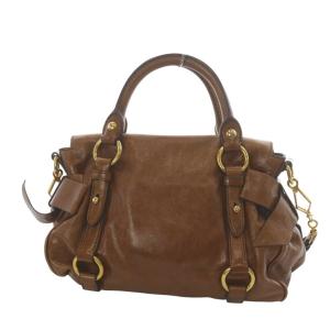 miumiu ヴィッテロ ルクス レザー 2way ブラウン