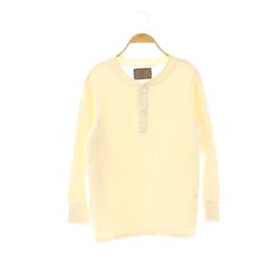 サーマル ヘンリーネックカットソー 長袖 S 白 ホワイト /AT OS