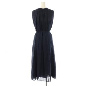 Mystrada 24SS 2wayボイルワンピース ミモレ ロング ノースリーブ 34 紺 ネイビー /AT OS