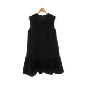 23AW 裾ファーミニワンピース ノースリーブ 2 ブラック /HK OS
