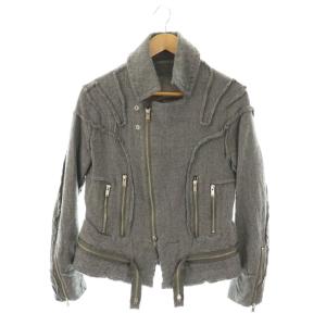 ウール ライダースジャケット 2 グレー