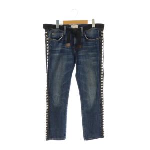 × カレントエリオット CURRENT/ELLIOTT スタッズデニムパンツ ジーンズ ジッパーフライ