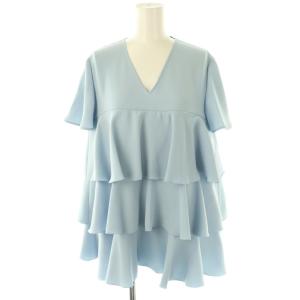 ティアードラッフルブラウス ショートスリーブ 38 水色 /AT OS