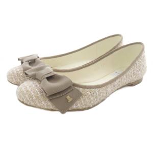 リボン フラットパンプス 22.5cm ベージュ /SR