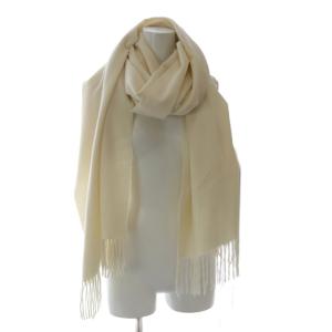 Johnstons of Elgin ジョンストンズ オブ エルガン ストール マフラー カシミヤ フリンジ ホワイト